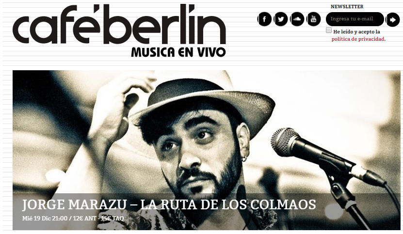 Café Berlín Madrid Jorge Marazu en el Café Berlín