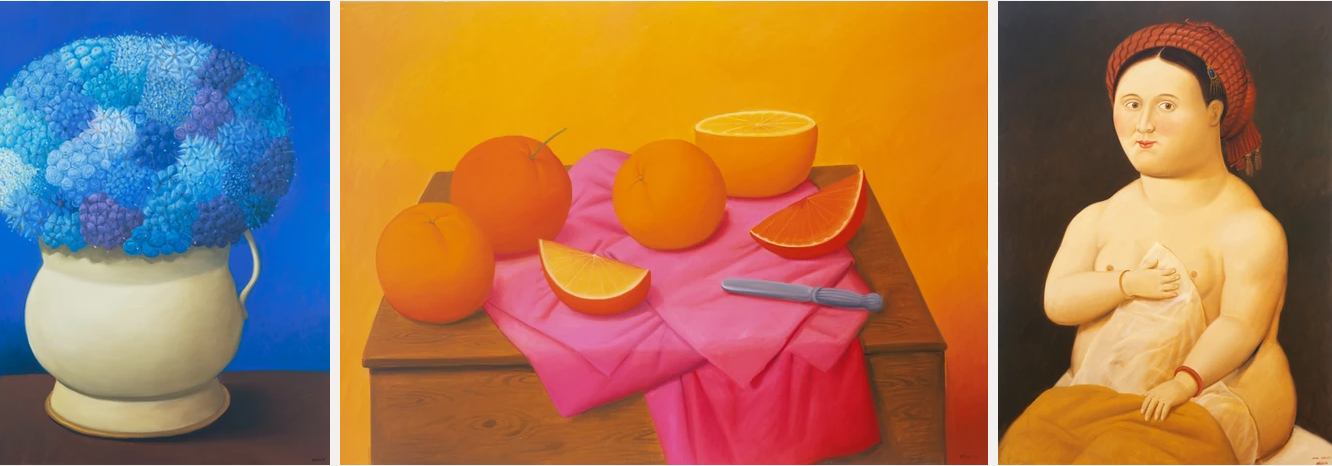 Collage con 3 cuadros de Fernando Botero