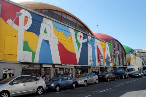 Arte urbano en Madrid Mercado de la Cebada