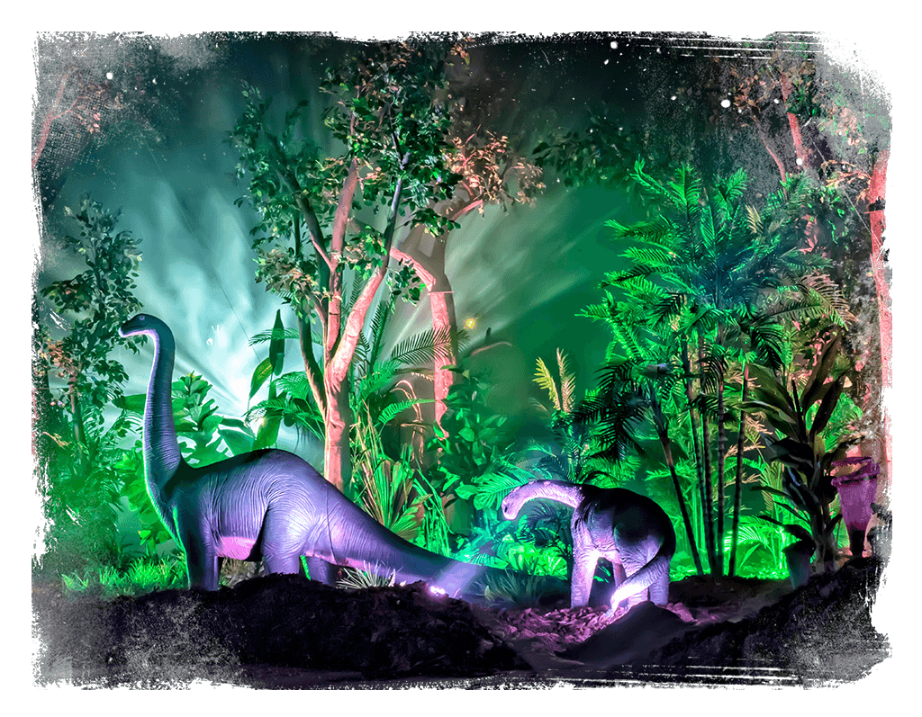 Reproducción de dinosaurios en la Exposiciñon Saurios